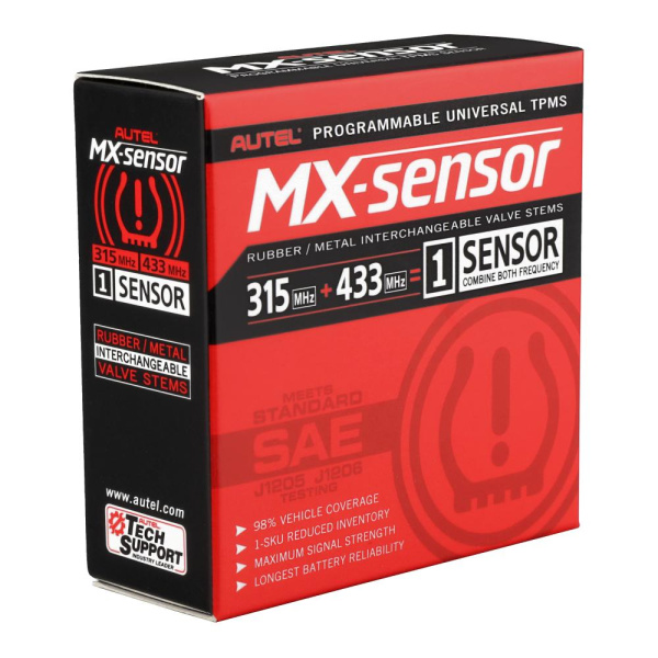 Датчик TPMS Autel MX-1 433МГц+315МГц, быстрофиксируемый, программируемый, универсальный, обрезиненный