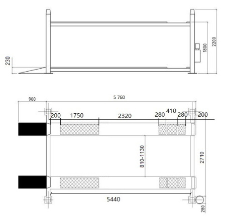 Четырехстоечный подъемник электрогидравлический TS5.5D-4L